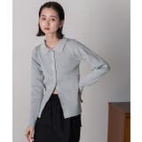 ラメニット・襟付き コンパクトカーディガン | ad thie | 詳細画像6 