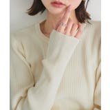 アイボリー | クルーネック ラメニットプルオーバー | ad thie