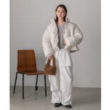 スタンドカラー ショート中綿パディングブルゾン | ad thie | 詳細画像46 