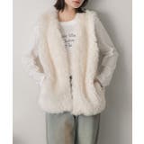 オフホワイト | プードルファーベスト | ad thie