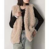 ベージュ | プードルファーベスト | ad thie