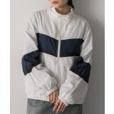 スタンドカラー配色ブルゾン | ad thie | 詳細画像4 