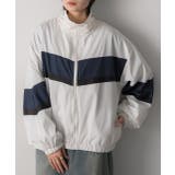 オフホワイト | スタンドカラー配色ブルゾン | ad thie