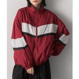 レッド | スタンドカラー配色ブルゾン | ad thie
