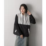 スタンドカラー バイカラーベスト | ad thie | 詳細画像10 