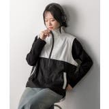 スタンドカラー バイカラーベスト | ad thie | 詳細画像13 