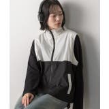 スタンドカラー バイカラーベスト | ad thie | 詳細画像14 