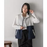 スタンドカラー バイカラーベスト | ad thie | 詳細画像24 