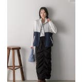 スタンドカラー バイカラーベスト | ad thie | 詳細画像26 