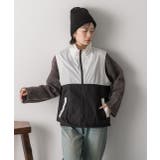 スタンドカラー バイカラーベスト | ad thie | 詳細画像3 