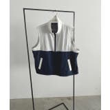 スタンドカラー バイカラーベスト | ad thie | 詳細画像39 