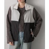 スタンドカラー バイカラーベスト | ad thie | 詳細画像5 