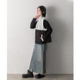 スタンドカラー バイカラーベスト | ad thie | 詳細画像7 