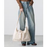 アイボリー | ポケット付き ショルダーバッグ | ad thie