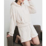 オフホワイト | ボアショートパーカーショートパンツルームウエア | ad thie