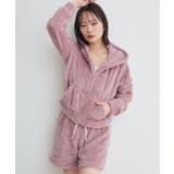 ピンク | ボアショートパーカーショートパンツルームウエア | ad thie