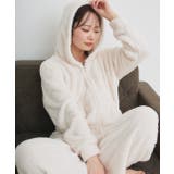 オフホワイト | ボアショートパーカーロングパンツルームウエア | ad thie