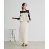 アイボリー | マルチウェイフリルぺプラムスカート | ad thie