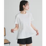 オフホワイト | ペプラムフリルデザインTシャツ | ad thie