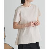 ナチュラル | ペプラムフリルデザインTシャツ | ad thie