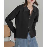 ダブルジップポロニットカーディガン | ad thie | 詳細画像17 