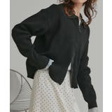 ブラック | ダブルジップポロニットカーディガン | ad thie