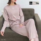 ロゴ刺繍スムースロングTシャツルームウェア | ad thie | 詳細画像1 