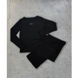 ロゴ刺繍スムースロングTシャツルームウェア | ad thie | 詳細画像10 