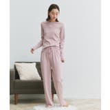 ロゴ刺繍スムースロングTシャツルームウェア | ad thie | 詳細画像11 