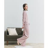 ロゴ刺繍スムースロングTシャツルームウェア | ad thie | 詳細画像12 