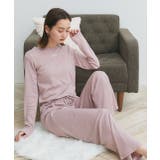 ロゴ刺繍スムースロングTシャツルームウェア | ad thie | 詳細画像14 