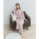 ロゴ刺繍スムースロングTシャツルームウェア | ad thie | 詳細画像18 