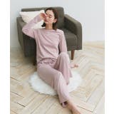 ロゴ刺繍スムースロングTシャツルームウェア | ad thie | 詳細画像19 