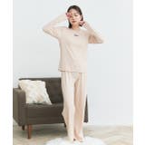 ロゴ刺繍スムースロングTシャツルームウェア | ad thie | 詳細画像22 