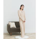 ロゴ刺繍スムースロングTシャツルームウェア | ad thie | 詳細画像24 