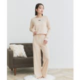 ロゴ刺繍スムースロングTシャツルームウェア | ad thie | 詳細画像25 