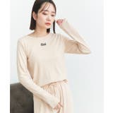 ロゴ刺繍スムースロングTシャツルームウェア | ad thie | 詳細画像26 