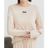 ロゴ刺繍スムースロングTシャツルームウェア | ad thie | 詳細画像27 