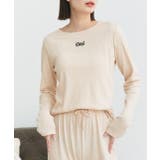 ロゴ刺繍スムースロングTシャツルームウェア | ad thie | 詳細画像28 