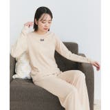 ロゴ刺繍スムースロングTシャツルームウェア | ad thie | 詳細画像29 