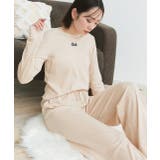 ロゴ刺繍スムースロングTシャツルームウェア | ad thie | 詳細画像32 