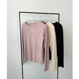 ロゴ刺繍スムースロングTシャツルームウェア | ad thie | 詳細画像33 
