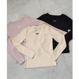ロゴ刺繍スムースロングTシャツルームウェア | ad thie | 詳細画像38 