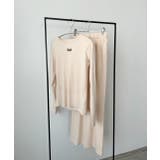 ロゴ刺繍スムースロングTシャツルームウェア | ad thie | 詳細画像39 