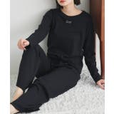 ロゴ刺繍スムースロングTシャツルームウェア | ad thie | 詳細画像6 