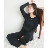 ロゴ刺繍スムースロングTシャツルームウェア | ad thie | 詳細画像9 
