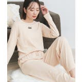 アイボリー | ロゴ刺繍スムースロングTシャツルームウェア | ad thie