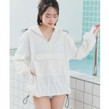 オフホワイト | UVカットラッシュガード ハーフジップアノラックパーカー | ad thie