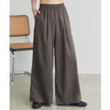 チャコール | フロントタックイージーワイドパンツ | ad thie