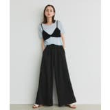 ブラック | フロントタックイージーワイドパンツ | ad thie